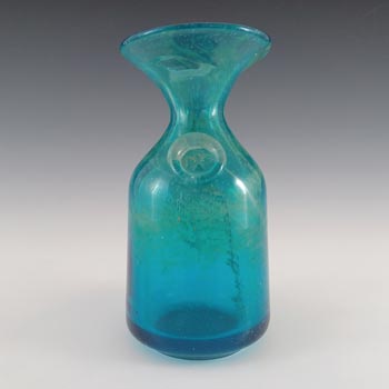 (image for) SIGNED Mdina 'Blue Summer' Maltese Cross Glass Vase / Carafe