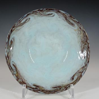 Monart MC.VII Pale Blue & Copper Aventurine Vintage Glass Bowl