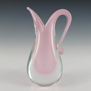 (image for) SIGNED Oball Murano Pink & White Sommerso Glass Vase