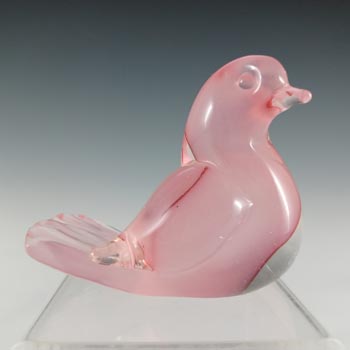 (image for) LABELLED Oball Murano Pink Cased Glass Bird Sculpture