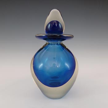 Chinese Blue & Clear Cased Glass Decorative Perfume Bottle
