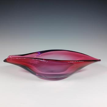 Seguso Vetri d'Arte? Pink & Purple Glass Leaf Bowl
