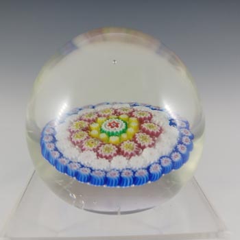 (image for) Murano Vintage Blue, White, Pink & Yellow Millefiori Glass Paperweight
