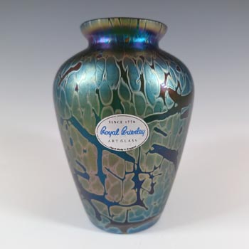 (image for) LABELLED Royal Brierley Iridescent Black Glass 'Studio' Vase
