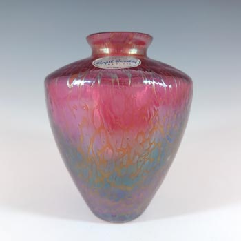 (image for) LABELLED Royal Brierley Iridescent Pink Glass 'Studio' Vase