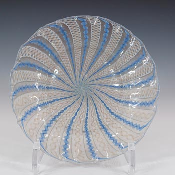 (image for) Salviati Murano Zanfirico & Copper Aventurine Blue Glass Plate