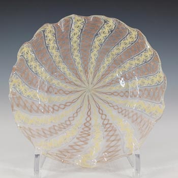 (image for) Salviati Murano Zanfirico & Copper Aventurine Yellow Glass Plate