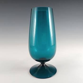 (image for) Scandinavian / Swedish Blue Glass Vintage Footed Vase