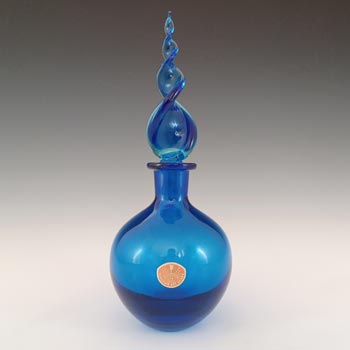 Murano Vintage Blue Sommerso Glass Perfume / Scent Bottle