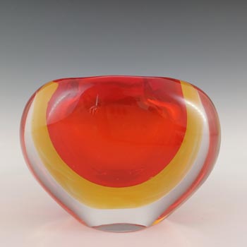 (image for) Murano / Venetian Red & Amber Mid-Century Sommerso Glass Vase