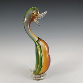 (image for) Murano Green & Amber Venetian Glass Duck Sculpture