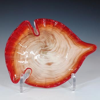 Vetro Artistico Veneziano Murano Red & Copper Aventurine Glass Bowl