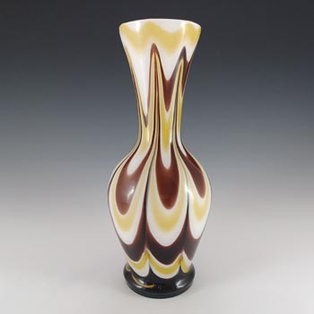 (image for) V.B. Opaline Florence Empoli Marbled Brown & Yellow Glass Vase