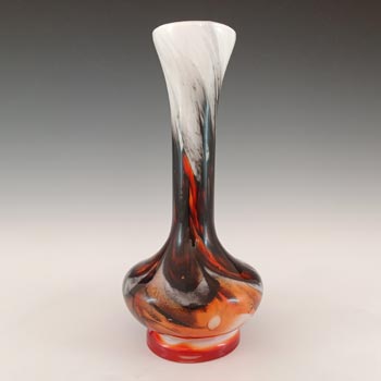 (image for) V.B. Opaline Florence Italian Marbled Orange Glass Vase