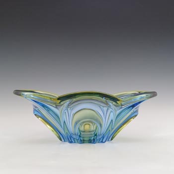 (image for) Waltherglas / Walther-Glas Vintage Blue & Green Glass Bowl
