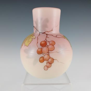 (image for) Thomas Webb Victorian Burmese Uranium Glass Hand Painted Vase
