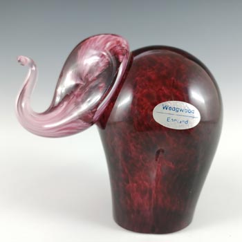 (image for) LABELLED Wedgwood Speckled Pink Glass Vintage Elephant RSW405