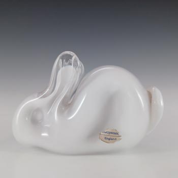 (image for) MARKED Wedgwood Large White Glass Rabbit Paperweight RSW413