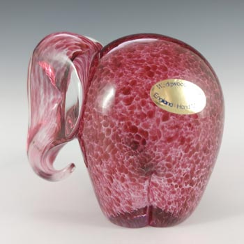 (image for) MARKED Wedgwood Speckled Pink Glass Elephant Sculpture RSW409