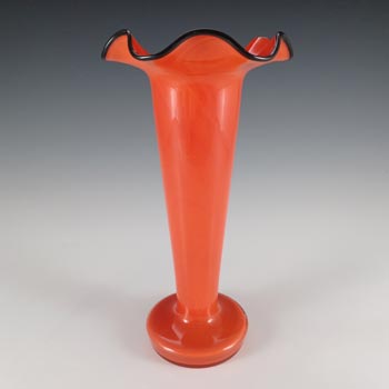 (image for) Welz Czech Art Deco Red & Black Tango Glass Vase
