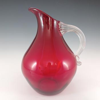 (image for) Whitefriars #9422 Vintage Ruby Red Glass 8.75" 'Sparrow Beak' Jug