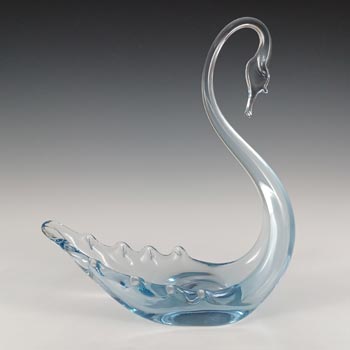 (image for) Whitefriars Vintage Sapphire Blue Glass Swan Bowl Figurine