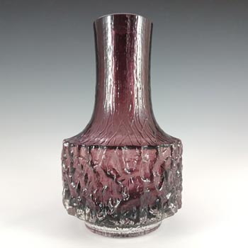 (image for) Whitefriars #9818 Baxter Aubergine Glass Textured Mallet Vase