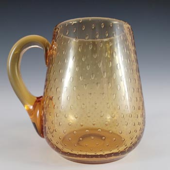 (image for) Thomas Webb Golden Amber Glass Controlled Bubble Beer Tankard/Cup