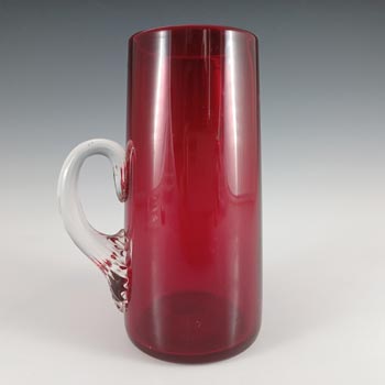 (image for) Whitefriars #9504 Retro Ruby Red Glass 5.75" Cylindrical Jug