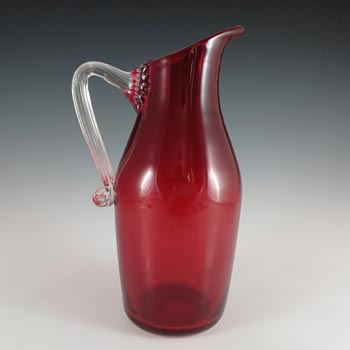 (image for) Whitefriars #9418 Vintage Ruby Red Glass 9" 'Sparrow Beak' Jug