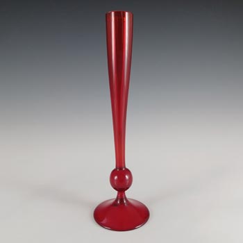 (image for) Whitefriars #9484 Baxter Ruby Red Glass 7.5" Bud Vase