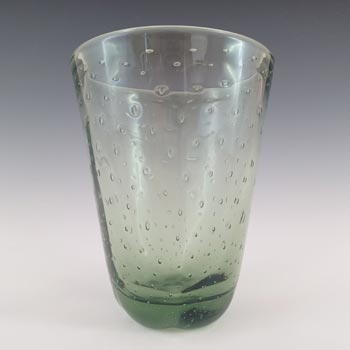 (image for) Whitefriars #9355 Vintage Sea Green Glass Controlled Bubble Vase