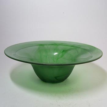 Davidson #34SLF Art Deco Green Cloud Glass Bowl