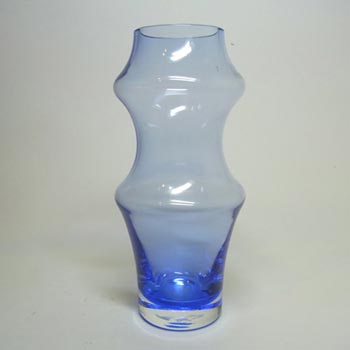 (image for) Dartington Hooped Blue Cased Glass Vase - Signed