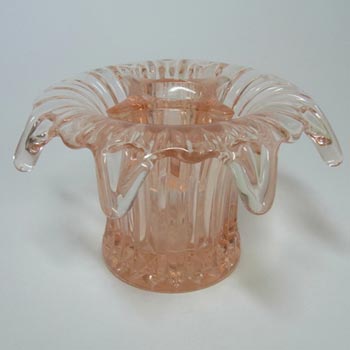 (image for) Sowerby Art Deco 1930's Pink Glass Posy Vase/Bowl
