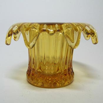 (image for) Sowerby 1930's Art Deco Amber Glass Posy Bowl/Vase