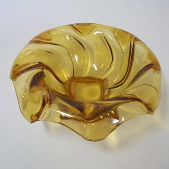 (image for) Bagley #3061 Art Deco Vintage Amber Glass 'Equinox' Posy Bowl