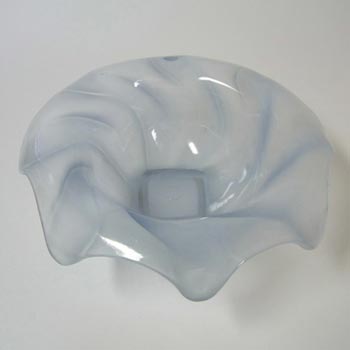 (image for) Bagley #3061 Art Deco Frosted Blue Glass 'Equinox' Posy Bowl