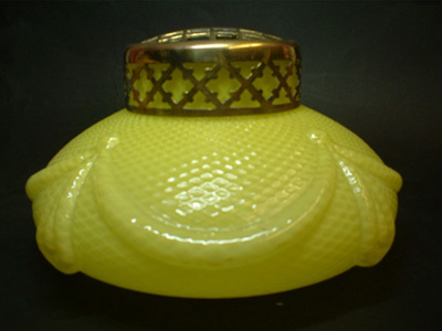 (image for) Art Nouveau 1900's Kralik Yellow Glass Posy Vase