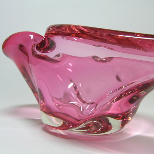 (image for) Harrachov Czech 1950s Pink Glass Sculpture Bowl #5/3576 - Click Image to Close
