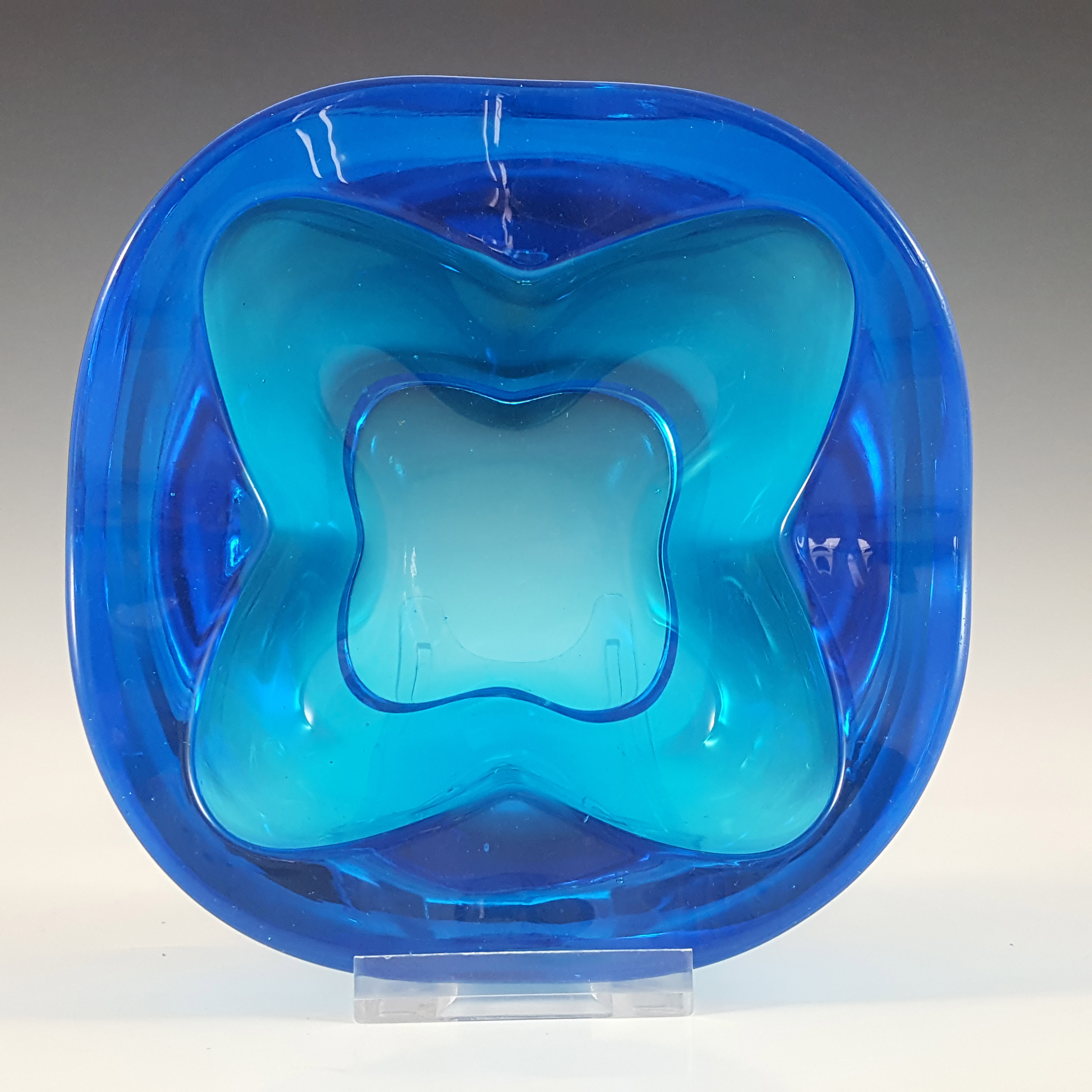 Rosice #1145 Union Bowl Glass by Blue Rudolf Sklo Jurnikl Ashtray