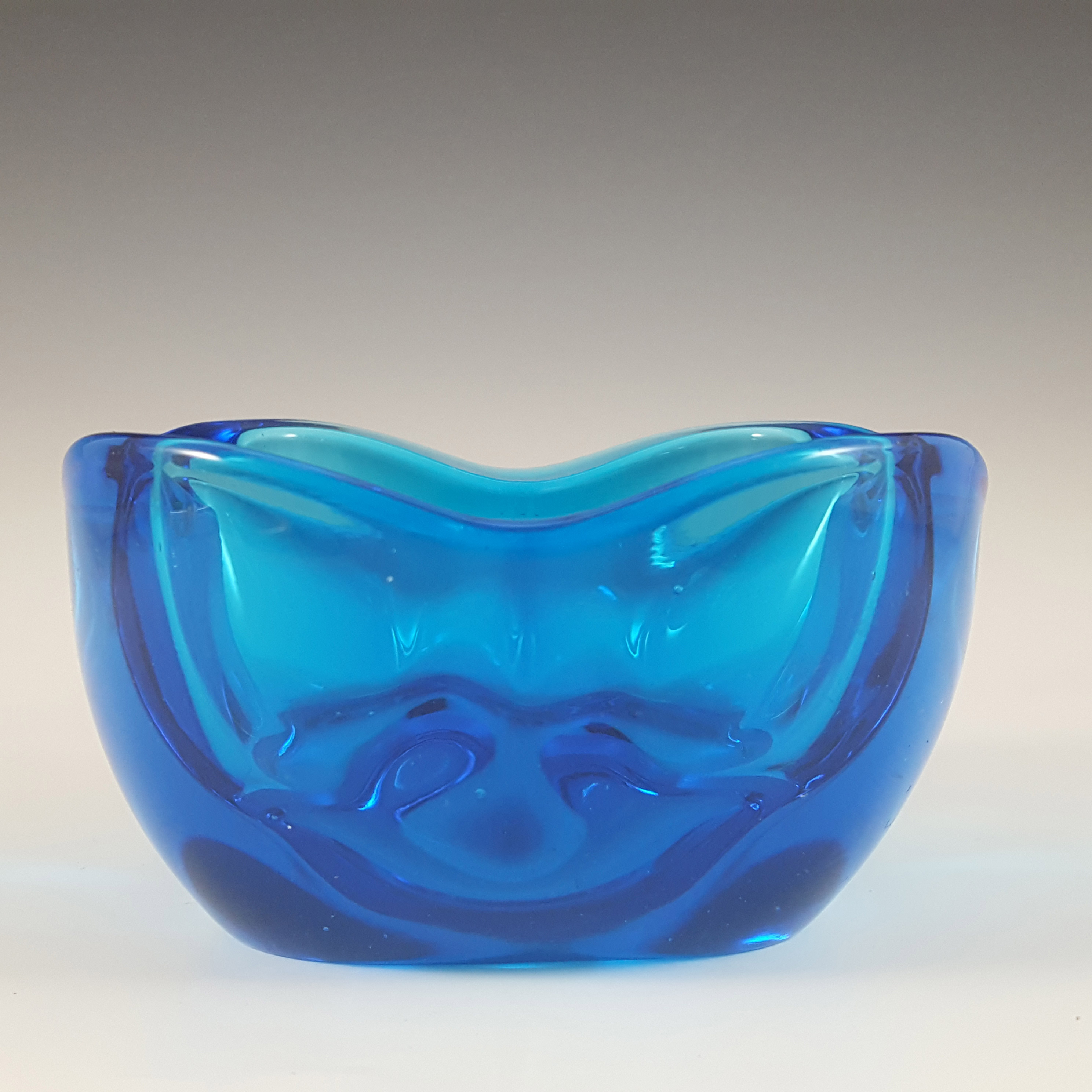 Ashtray Union Sklo Bowl Glass by Jurnikl Rudolf Rosice #1145 Blue