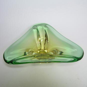 (image for) Murano Biomorphic Green & Amber Glass Sculpture Bowl