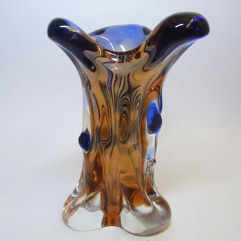 (image for) Mstisov/Moser Czech Pink & Blue Glass Organic Vase