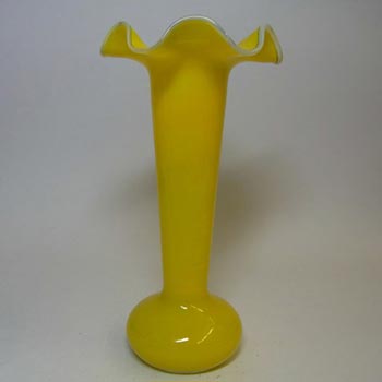 (image for) Welz Czech Art Deco Yellow & White Tango Glass Vase