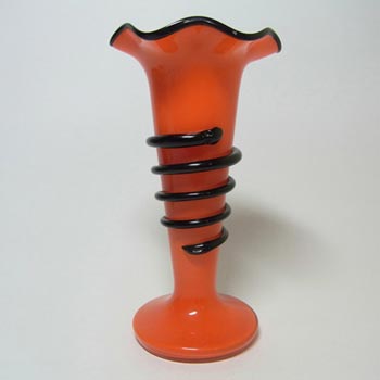 (image for) Welz Czech Art Deco Red & Black Tango Glass Vase