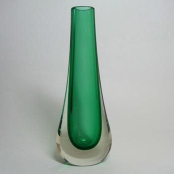 (image for) Whitefriars #9571 Meadow Green Glass Teardrop Vase